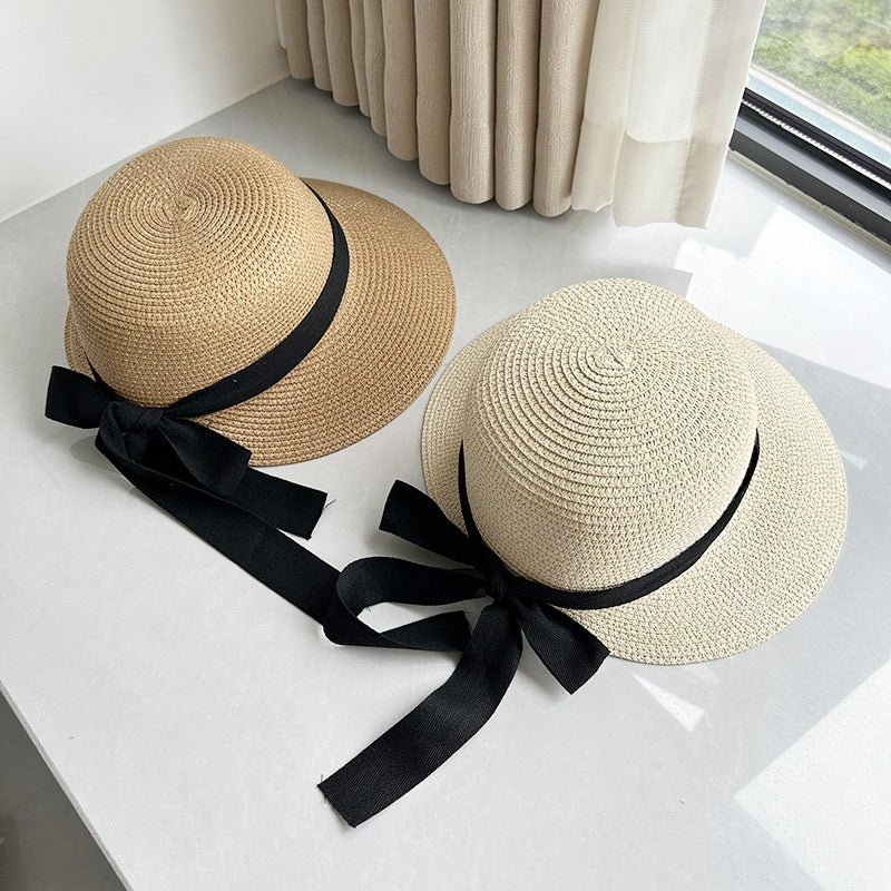 Sun Hat Women's Summer French Elegant Bow