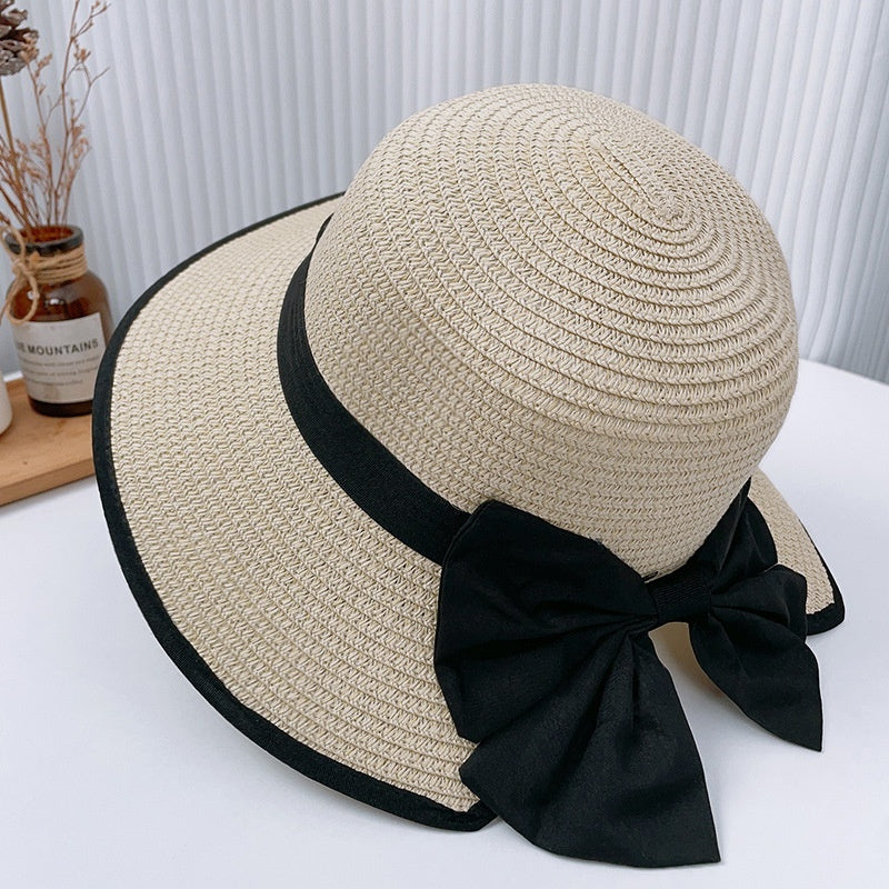Sun Hat Women's Summer French Elegant Bow