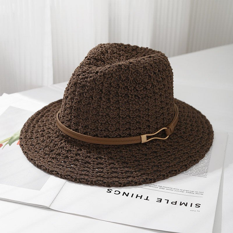 Lady Literature Retro Fashion Foldable Hollow Sun Hat