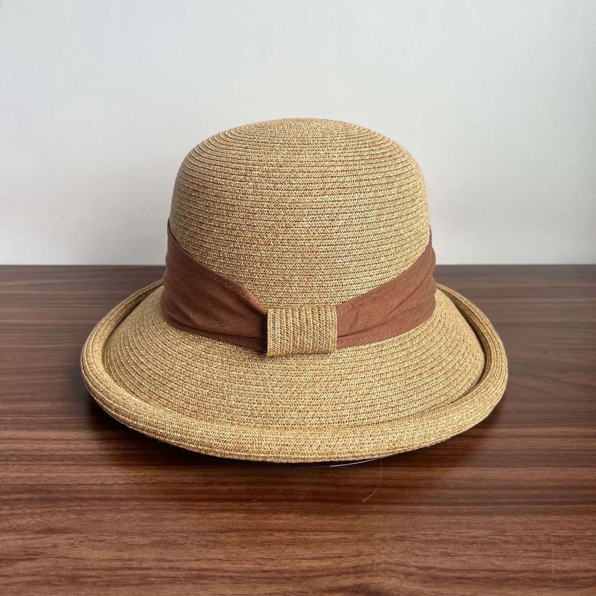 French Straw Sun Protection Bow Curling Temperament Straw Hat