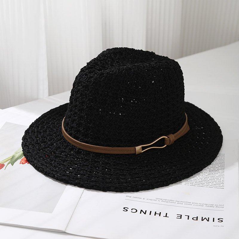 Lady Literature Retro Fashion Foldable Hollow Sun Hat